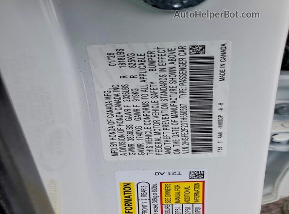 2HGFE2F23TH550567 2026 HONDA CIVIC White Engine compartment view