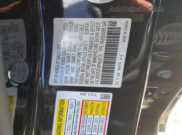 2HGFE2F28PH538775 2023 HONDA CIVIC Black Вид підкапотного простору