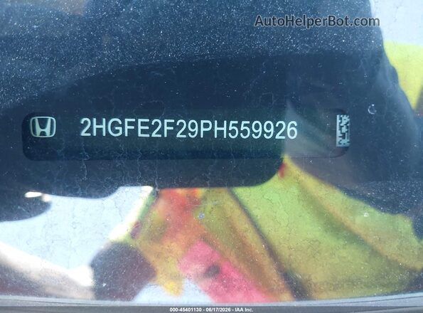 2HGFE2F29PH559926 2023 HONDA CIVIC Red 