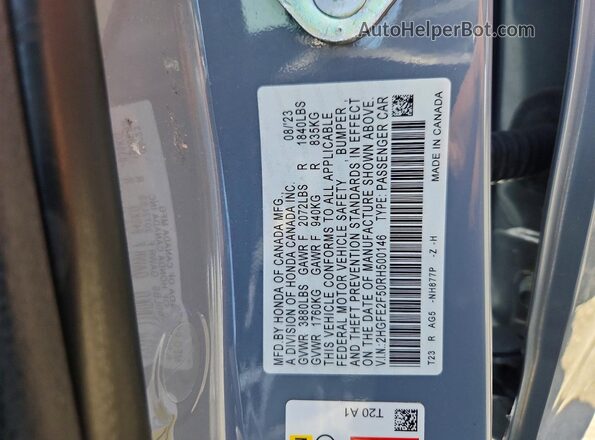 2HGFE2F50RH500146 2024 HONDA CIVIC Gray 