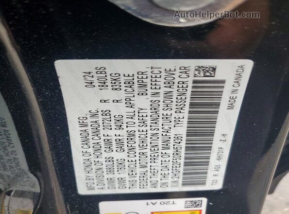 2HGFE2F50RH574361 2024 HONDA CIVIC Black 