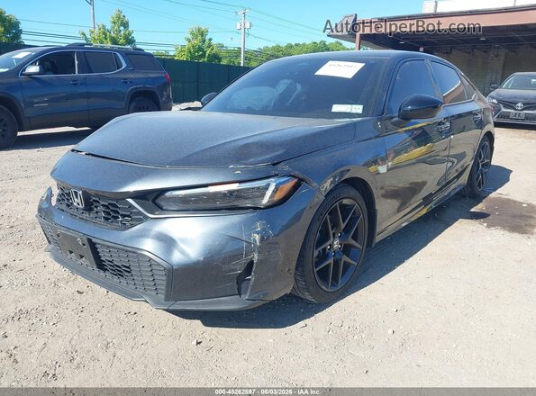 2HGFE2F51SH568879 2025 HONDA CIVIC Gray Առջևի ձախ երեք քառորդ տեսարան