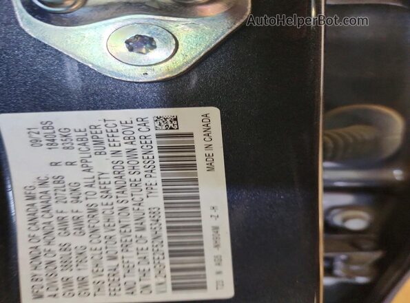 2HGFE2F52NH534583 2022 HONDA CIVIC Серый Вид наклейки с VIN-кодом