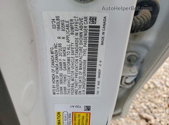 2HGFE2F52RH553558 2024 HONDA CIVIC White 