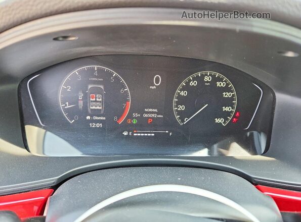 2HGFE2F53NH550128 2022 HONDA CIVIC Black Вид щитка приладів