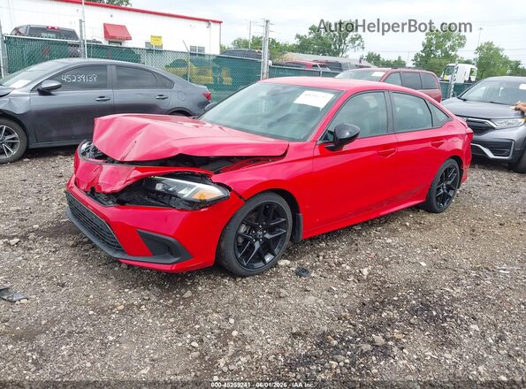 2HGFE2F53PH529542 2023 HONDA CIVIC Red Առջևի ձախ երեք քառորդ տեսարան