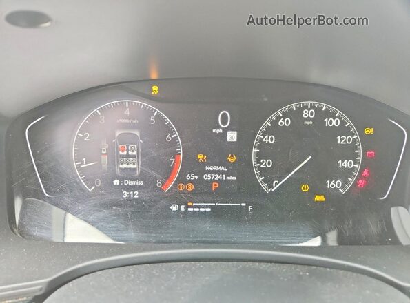 2HGFE2F54NH580156 2022 HONDA CIVIC Gray Vista del cuadro de instrumentos