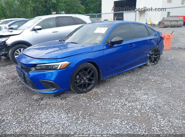 2HGFE2F55NH609437 2022 HONDA CIVIC Blue წინა მარცხენა ხედი სამი მეოთხედიდან