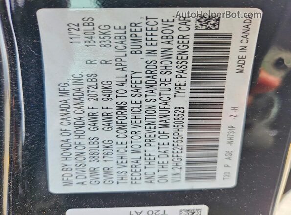 2HGFE2F55PH508529 2023 HONDA CIVIC Black Vista del compartimento del motor