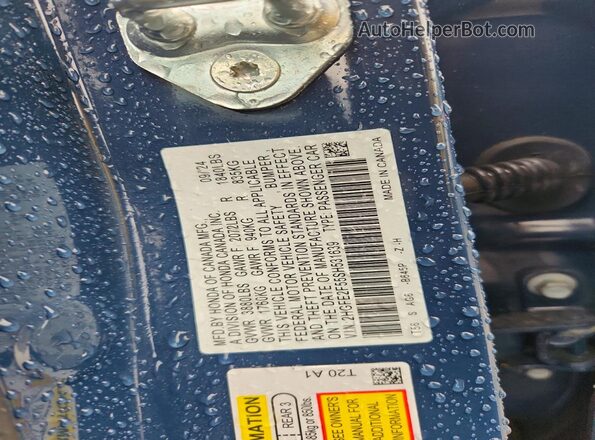 2HGFE2F55SH531639 2025 HONDA CIVIC Blue Вид підкапотного простору