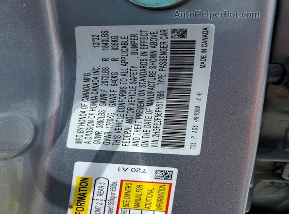 2HGFE2F56PH511696 2023 HONDA CIVIC Серебряный 