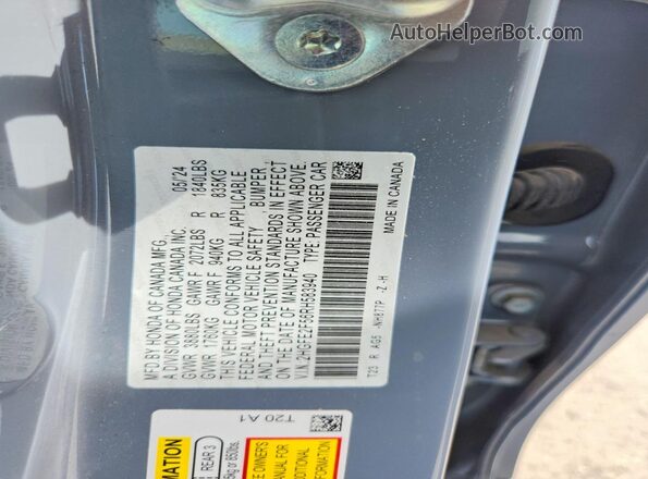 2HGFE2F56RH583940 2024 HONDA CIVIC Blue Widok komory silnika