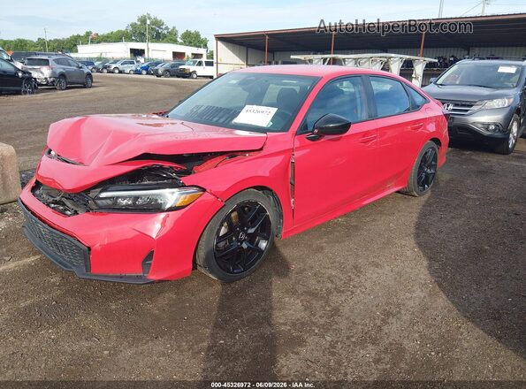 2HGFE2F56SH545047 2025 HONDA CIVIC Red Առջևի ձախ երեք քառորդ տեսարան