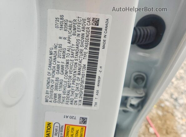 2HGFE2F56TH511384 2026 HONDA CIVIC White 