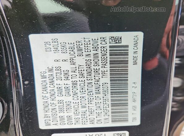 2HGFE2F56TH580379 2026 HONDA CIVIC Black 