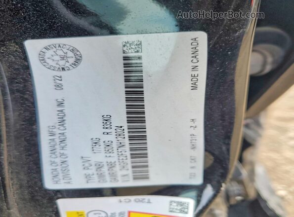 2HGFE2F57NH128024 2022 HONDA CIVIC Black Շարժիչի բաժամունքի տեսք