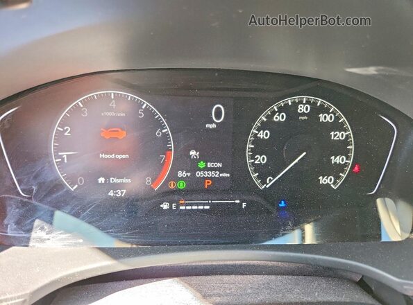 2HGFE2F57NH575498 2022 HONDA CIVIC White Instrument cluster view