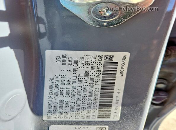 2HGFE2F57RH517512 2024 HONDA CIVIC Серый Вид подкапотного пространства