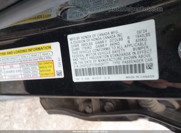 2HGFE2F57SH529777 2025 HONDA CIVIC Black Vista del compartimento del motor