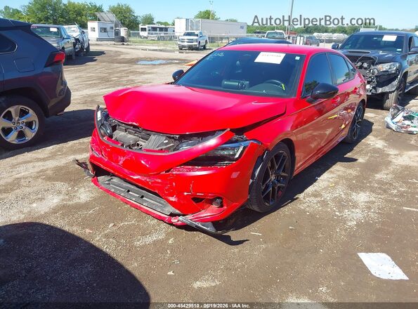 2HGFE2F58PH505849 2023 HONDA CIVIC Red Առջևի ձախ երեք քառորդ տեսարան