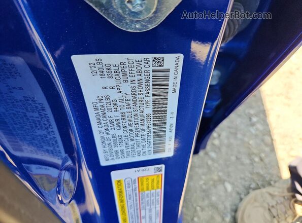2HGFE2F58PH513286 2023 HONDA CIVIC Синий Вид подкапотного пространства