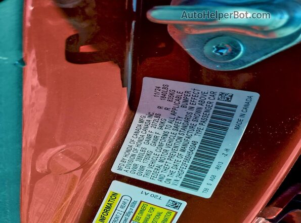 2HGFE2F58SH545048 2025 HONDA CIVIC Красный Вид подкапотного пространства