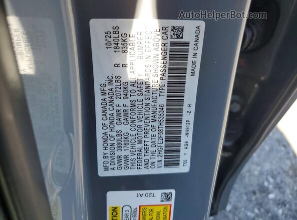 2HGFE2F58TH535346 2026 HONDA CIVIC Turquoise 