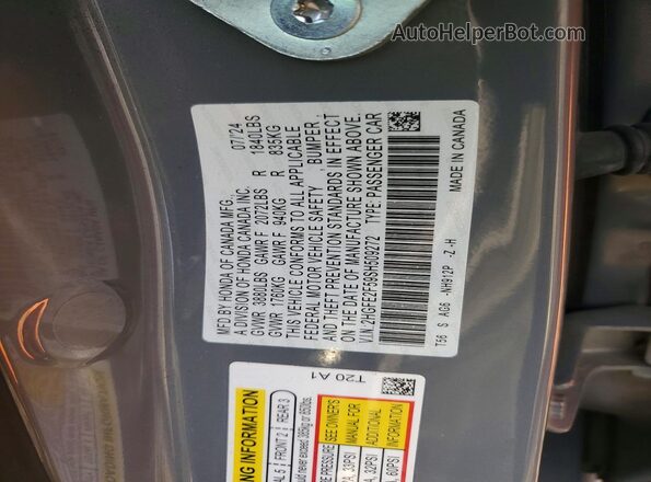 2HGFE2F59SH509272 2025 HONDA CIVIC Gray Widok komory silnika
