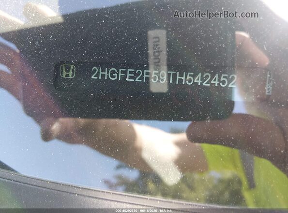 2HGFE2F59TH542452 2026 HONDA CIVIC Black უკანა სავარძლების ხედი