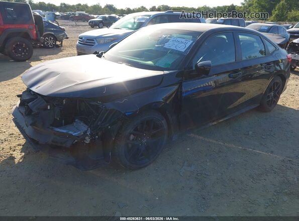 2HGFE2F5XRH589840 2024 HONDA CIVIC Black წინა მარცხენა ხედი სამი მეოთხედიდან