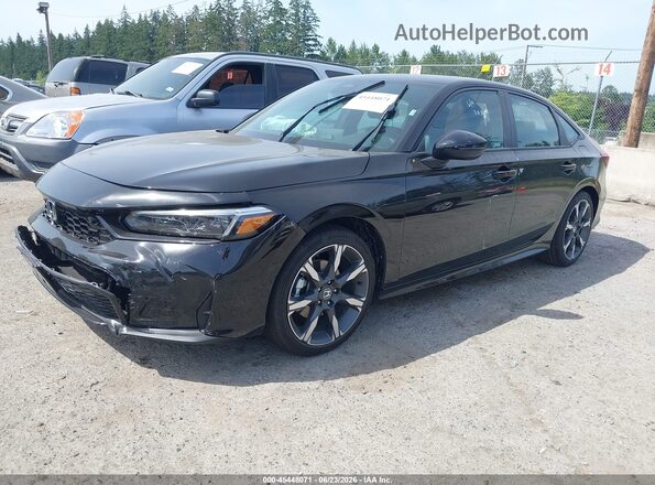 2HGFE4F81TH345359 2026 HONDA CIVIC HYBRID Black Առջևի ձախ երեք քառորդ տեսարան