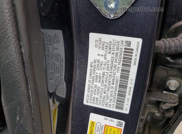 2HGFE4F84SH348917 2025 HONDA CIVIC Charcoal ძრავის განყოფილების ხედი