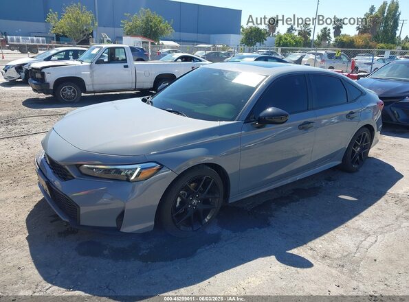 2HGFE4F89SH325651 2025 HONDA CIVIC Gray წინა მარცხენა ხედი სამი მეოთხედიდან