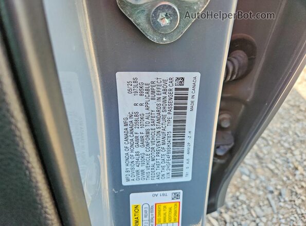 2HGFE4F89SH347875 2025 HONDA CIVIC Gray Вид підкапотного простору