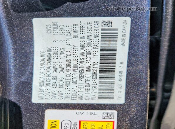 2HGFE4F8XSH331765 2025 HONDA CIVIC Gray 