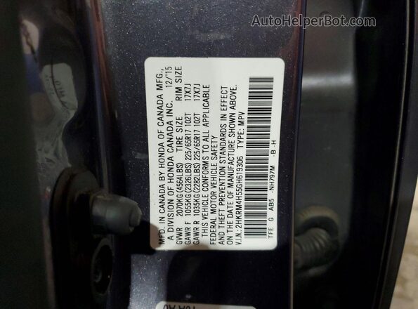2HKRM4H55GH619306 2016 HONDA CR-V Gray Vista interior de 360 grados