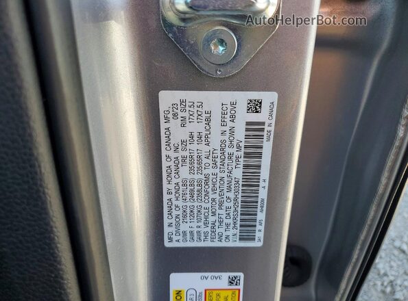 2HKRS3H25RH303347 2024 HONDA CR-V Silver Widok naklejki z numerem VIN