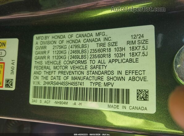 2HKRS4H45SH455741 2025 HONDA CR-V Blue Widok komory silnika