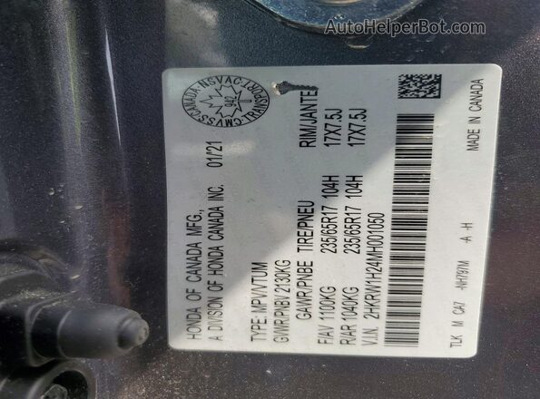 2HKRW1H24MH001050 2021 HONDA CR-V Gray Панорамний вид салону 360°