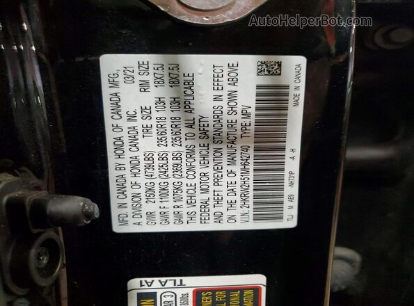 2HKRW2H51MH642740 2021 HONDA CR-V Black 