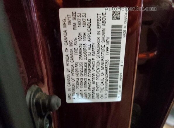 2HKRW2H53HH667256 2017 HONDA CR-V Maroon VIN կոդի պիտակի տեսք