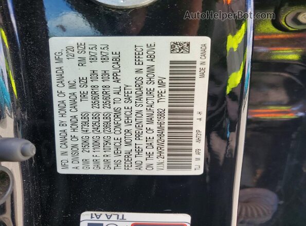 2HKRW2H84MH615882 2021 HONDA CR-V Black 