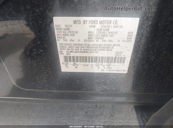 2LMPJ6K99MBL05110 2021 LINCOLN NAUTILUS Черный Вид подкапотного пространства