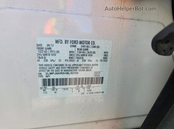 2LMPJ6KR0HBL52306 2017 LINCOLN MKX Burn Սալոնի 360 աստիճան տեսք