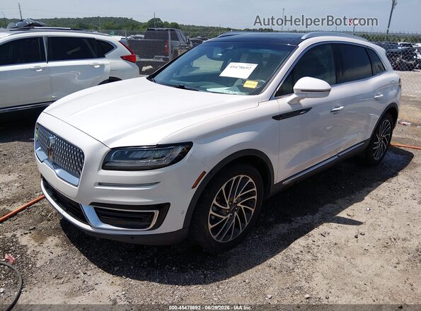 2LMPJ6LP1KBL19559 2019 LINCOLN NAUTILUS White Vista tres cuartos delantera izquierda