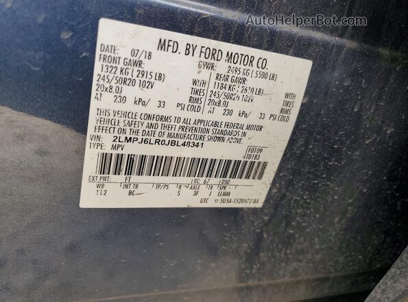 2LMPJ6LR0JBL48311 2018 LINCOLN MKX Blue Engine compartment view