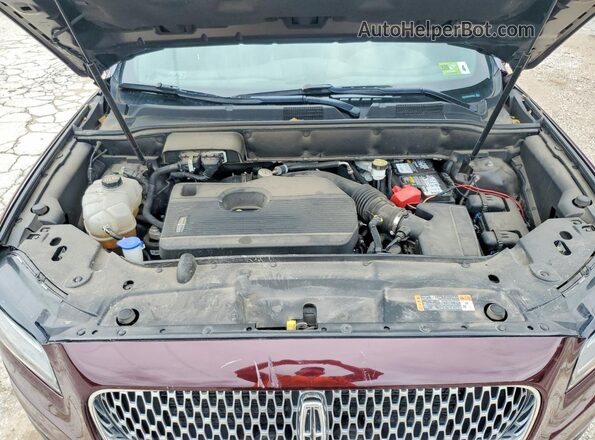 2LMPJ8K91KBL56402 2019 LINCOLN NAUTILUS Maroon Vista del compartimento del motor