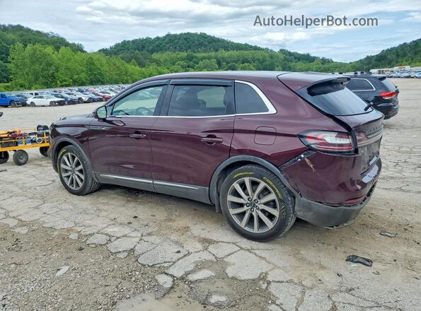 2LMPJ8K91KBL56402 2019 LINCOLN NAUTILUS Maroon Trasero izquierdo