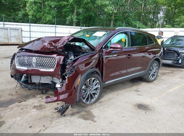 2LMPJ8K95PBL14984 2023 LINCOLN NAUTILUS Burgundy Առջևի ձախ երեք քառորդ տեսարան