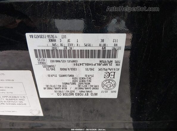 2LMPJ8LP1HBL24751 2017 LINCOLN MKX Black Engine compartment view